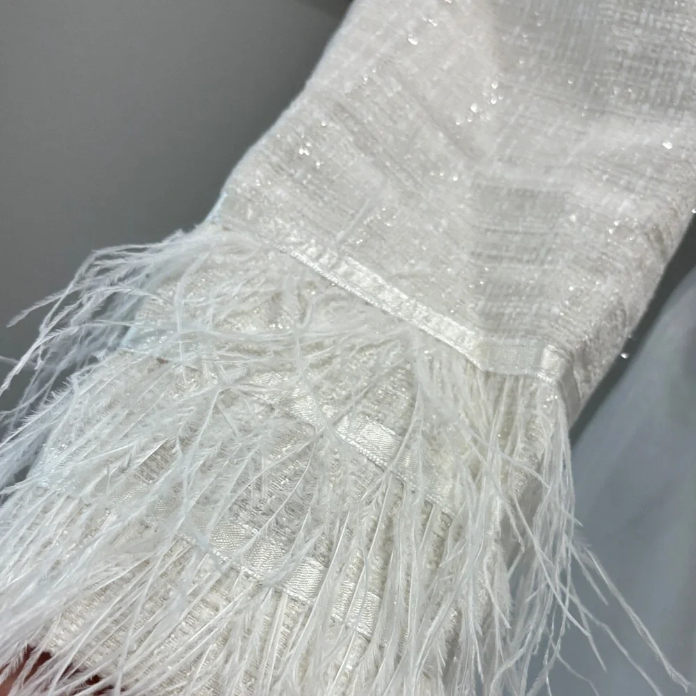 L'ATISTE Textured Cream Blazer with Pearl Button - Picture 5 of 10